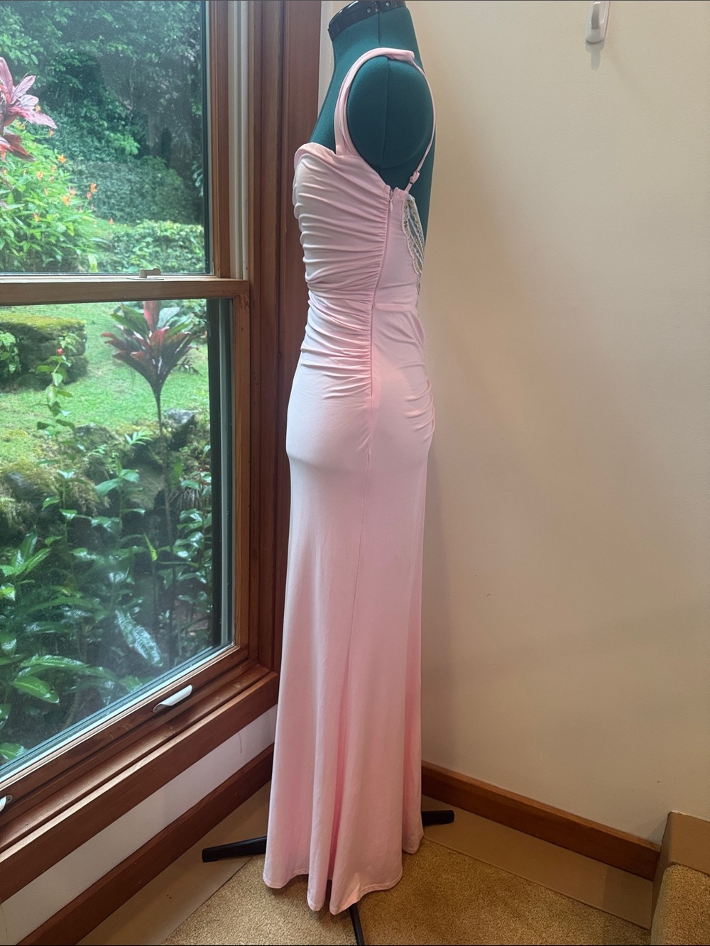 Lucy in the Sky Pale Pink Ruched Strap Maxi Dress - Picture 3 of 8